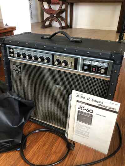 Vintage Roland JC-60 Combo Amp 1979 w / Original Cover & Manuals MINT MIJ Japan