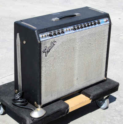 1974 Fender Twin Reverb Silverface Guitar Amp 2x12 Speaker Combo w /  Footswitch