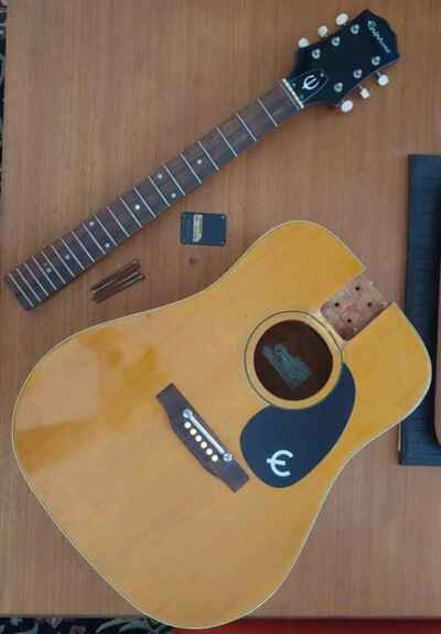 1970s MIJ Epiphone FT-145 Texan Dreadnaught Acoustic Guitar for restoration