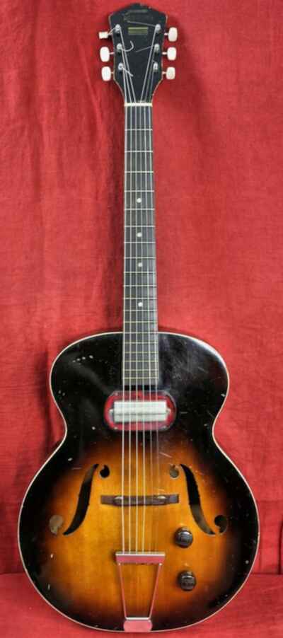Vintage  Harmony Model H51 Archtop Electric / Acoustic w /  Gibson P / U,  Case
