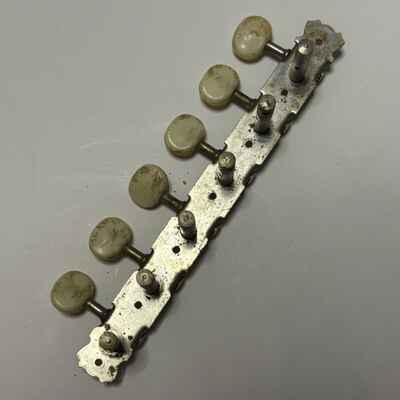 Cream Knob 6 Line Tuners Teisco  Unbranded Japanese Electric guitar Tuning Pegs