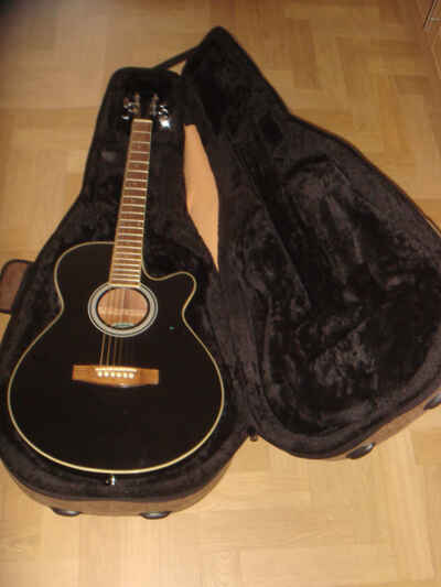 Black Aria Elecord  FET- SP- TRK Electro Acoustic Guitar & Padded Hard Case