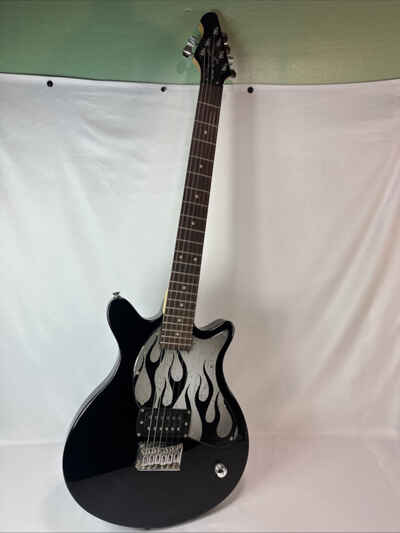 First Act ME-1980 Electric Guitar Black Gray Flames