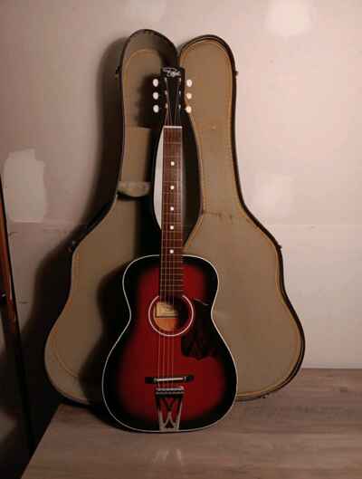 Vintage Regal T-12 Red Sunburst Parlor Guitar Harmony
