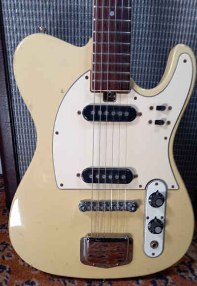 Teisco Jedson Zenta Tele Style Electric Guitar Cream w / Case