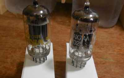 Matched PAIR Sylvania and GE 7025 (12AX7) tubes! Low noise, microphonx