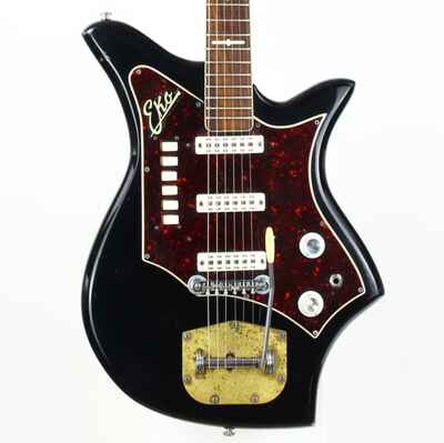 1962 EKO 700 3V Vintage Made in Italy Guitar RARE BLACK Tortoise Guard
