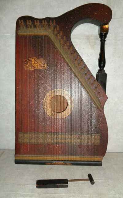 Antique Mandolin Guitar Harp The Home Educational Co Pat 1864