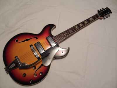 Vintage Conrad hollow body Electric Guitar Sunburst w / case