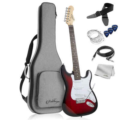 OPEN BOX - 39" Full-Size Electric Guitar Beginner Kit w /  Gig Bag, Red-White