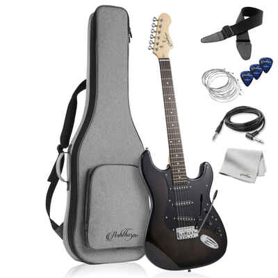 OPEN BOX - 39" Full-Size Electric Guitar Beginner Kit with Gig Bag, Black-Black