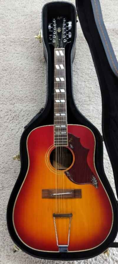 70s Lyle W-470 12-String Hummingbird Dreadnought Acoustic Guitar w / Case - MIJ