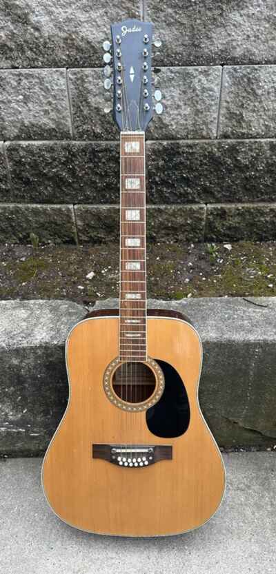 VINTAGE JADEE 12 STRING ACOUSTIC GUITAR 628 12 MADE IN JAPAN WITH CASE