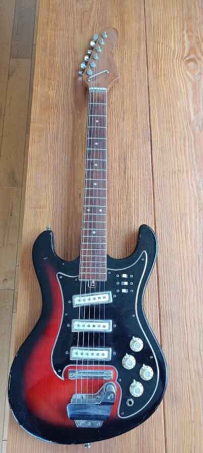 Rare Teisco  /  Kawai vintage 3 pickup guitar made in Japan. Top twenty pickups