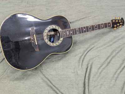 Vintage 1983 Ovation Legend 1617 Black Acoustic Electric Guitar USA Project