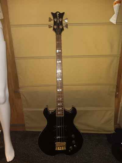 Rare Polytone Contempo 1980s -Vintage Electric Bass Black W /  Padded Bag