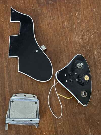 Vintage Guitar Parts 1970s Japan Pick Guard Tailpiece Control Plate Knobs Wiring