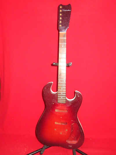 Silvertone 1965 Red Burst 1457 Body & Neck Danelectro
