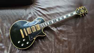 RARE VINTAGE - Gibson Les Paul Custom 1977 Black Beauty Triple pickup