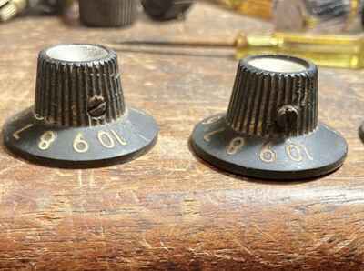 1965 Black Face Fender Deluxe Reverb Knobs