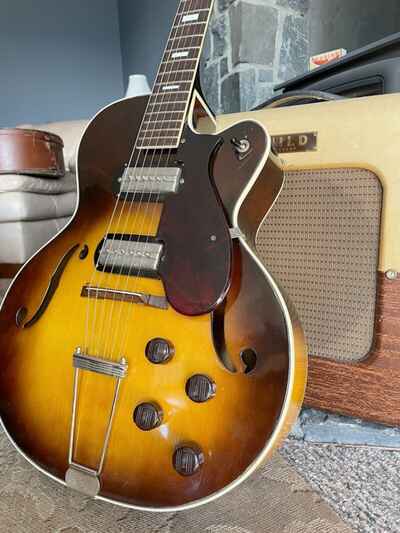 1957 Harmony H62 Hollowbody Electric Guitar w /  Original Case.  VG+