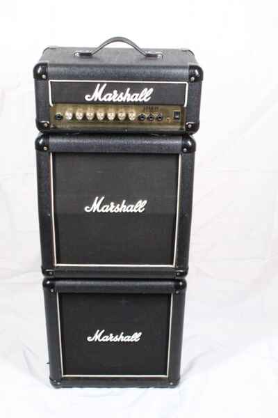 Vintage Black Model 45w Marshall Lead 15 G15MS Mini-Stack Amp Head With Cabinets