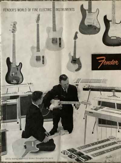 1958 Original Fender PreCBS - Catalogue Brochure Insert Flyer Incl. 58 Jazzmater
