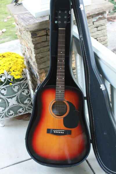Vintage Johnson dreadnaught guitar, J- 620- S with case