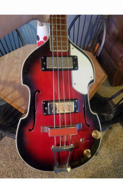Rare Vintage Aria 60s Viola Bass Guitar Japan Made Violin Bass F Holes Scroll