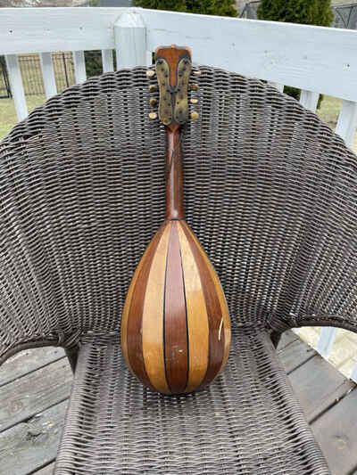 Antique "Tater bug" 8 String Bowl Back Mandolin Unusual Tuners Cool Project