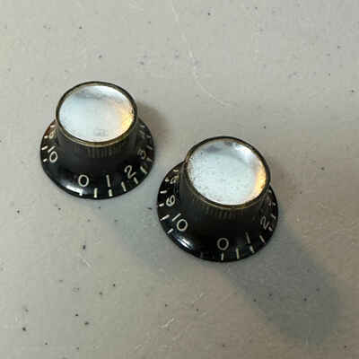 Gibson Reflector Knob Set of 2 No Lettering SG, EB-0 Vintage 1964 1963 1962 1961