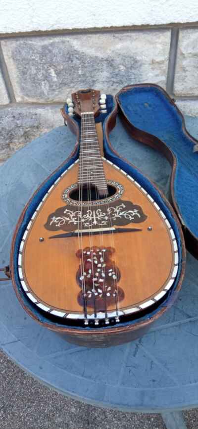 Mandoline Napolitaine Nicola Spoto 1921 incrusation de nacre