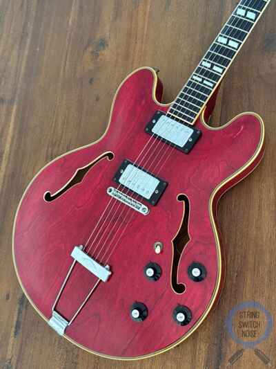 Greco SA-550, 1974, Cherry Red, ES335 style, Original Hard Case