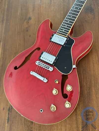 Yamaha SA700, ??335?? Style, 1981, Semi Hollow, Persimmon Red