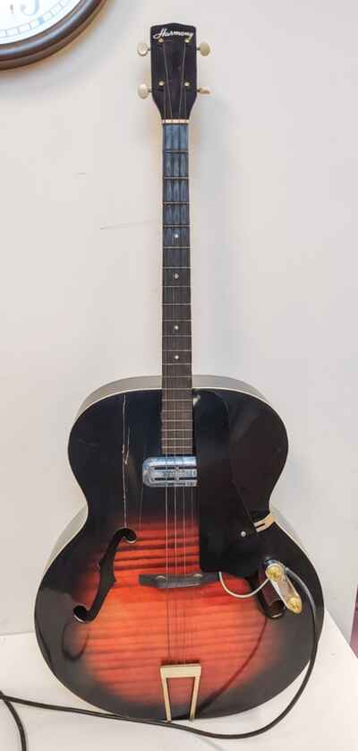 1958 - Harmony H950T Montery Tenor Electric Archtop Guitar - DeArmond 40 Toaster