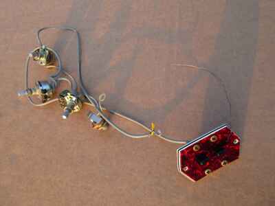 Vintage 1960s Teisco Pots Switch Input Jack Wiring Tortoise Shell Silvertone Kay
