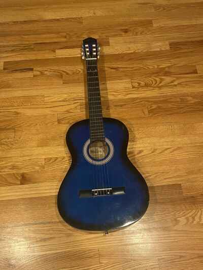 VINTAGE MALLORCA ACOUSTIC GUITAR G - UNIQUE BEAUTIFUL BLUE COLOR -MODEL ABCG3901
