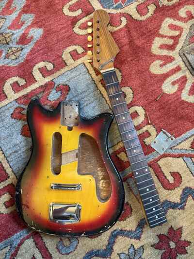 Vintage Japanese Body And Neck Guitar Project 60??s Tiesco Tulip