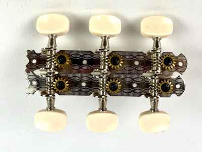 Vintage engraved 3-on-a-plank Tuning Gears (slotted peghead) for Harmony, etc.