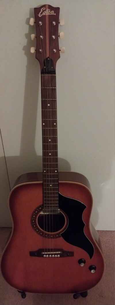 Rare 1969 Vintage Eston Eko Ranger 6 String Acoustic Electric Guitar Made Italy