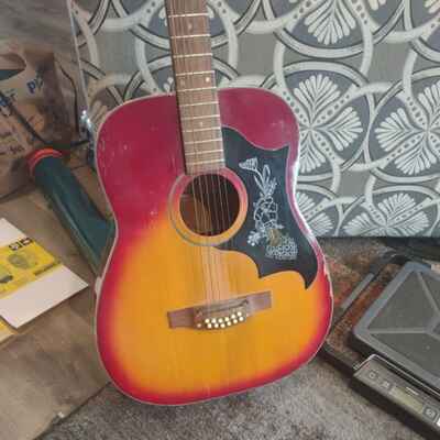 Vintage Ventura Bruno V15 Model 12 String Guitar MIJ Project sold as is