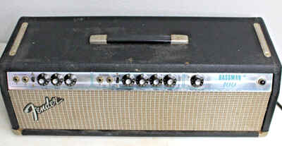 Vintage Fender Bassman 100 Silverface 2-Channel 1970s Electric Amp Head Watt
