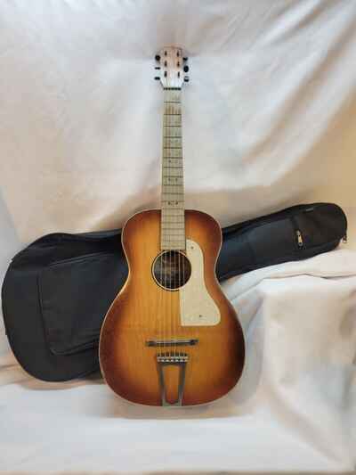 VTG 1936 Supertone Parlor Acoustic Guitar RESTORED PLAYER Harmony Solid Birch