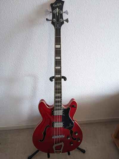 Hagstrom E-Bass Viking Cherry Red - mit Ständer - sehr guter Zustand
