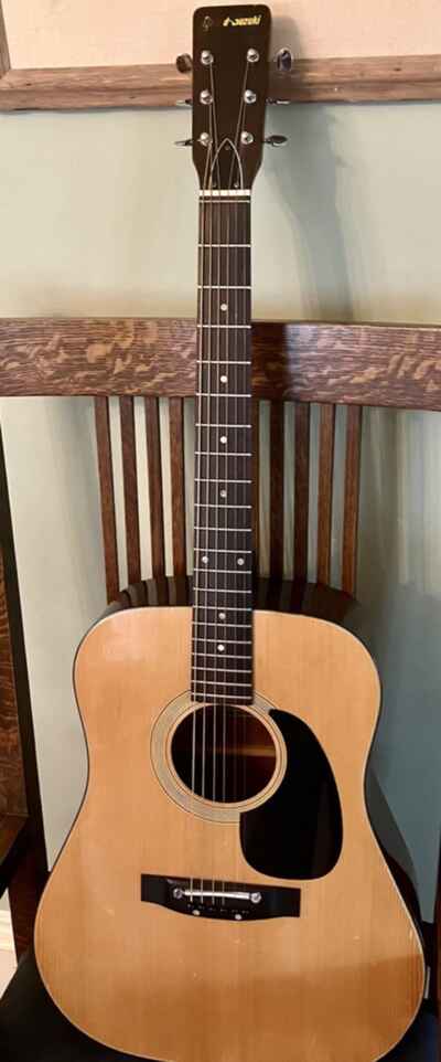 Vintage 1970s Grand Suzuki W-100 Acoustic Guitar - Made in Japan - Needs TLC