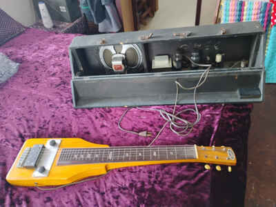 Vintage Supro Lap Steel Guitar 39 / 40? With Attached Speaker Untested