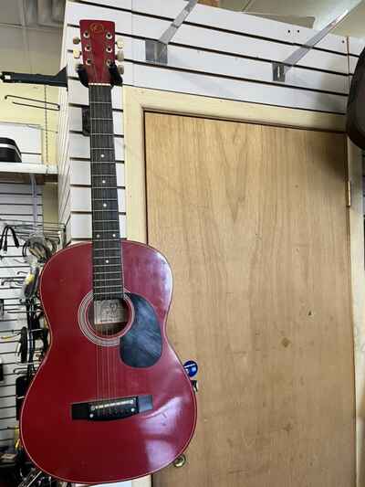 Vintage Kay American Heritage 250 Acoustic Guitar In Red