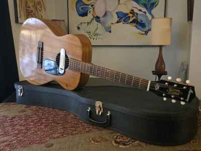 Vintage 1960s Harmony H165 Mahogany Acoustic Guitar Dearmond RHC-B Pickup SETUP