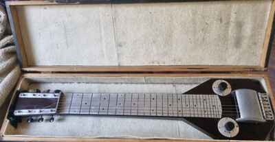 1950s ART DECO STEEL LAP GUITAR " VINTAGE  + CASE