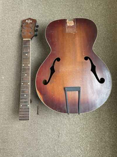 Vintage Kay Archtop Project K20 Blue Label 1930s Mahogany Luthier No Cracks
